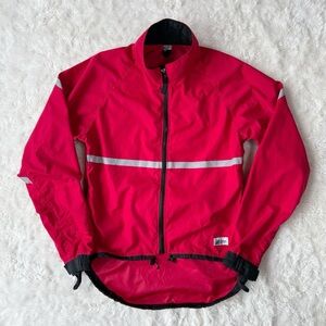 MEC Woman Red Woman Reflective Cycling Biking Light Jacket SMALL Activewear